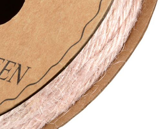 Baby Pink HESSIAN burlap coloured STRING full reel 10m x 2mm ribbon  gifts or crafts Great for christmas decorating and hanging baubles