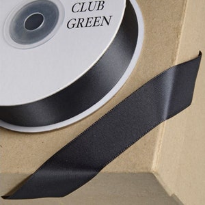 BLACK DOUBLE SIDED satin ribbon full 25 meter reel ideal for decorating wedding or party venues, gifts or crafts 3mm 6mm 10mm 15mm 23mm