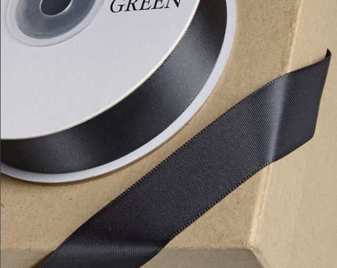 BLACK DOUBLE SIDED satin ribbon full 25 meter reel ideal for decorating wedding or party venues, gifts or crafts 3mm 6mm 10mm 15mm 23mm