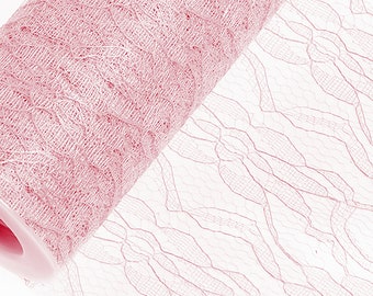 150mm x 10m PINK LACE net on a roll Versatile Craft Supply for DIY Projects wedding hair, floral decorations and bouquets