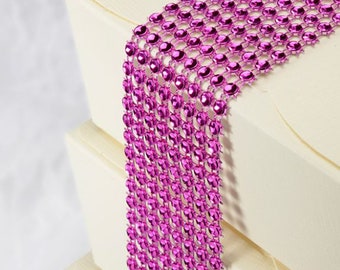 FUCHSIA DIAMANTE CRAFT sheet 8 rows of sparkling rhinestone diamante strips. 1.5m crafting, jewellry making embellishments
