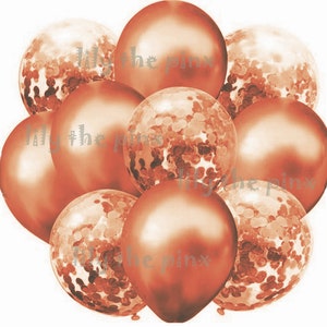 10 pack of orange balloons 5 metallic orange and 5 orange confetti filled balloons baby shower wedding anniversary, childrens birthday party