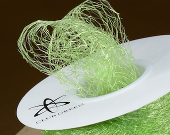 LIME Green SPIDERS WEB net lace ribbon 20 meter x 35mm reel ideal for a wedding or party venues, gifts or crafts to dress chairs or hats