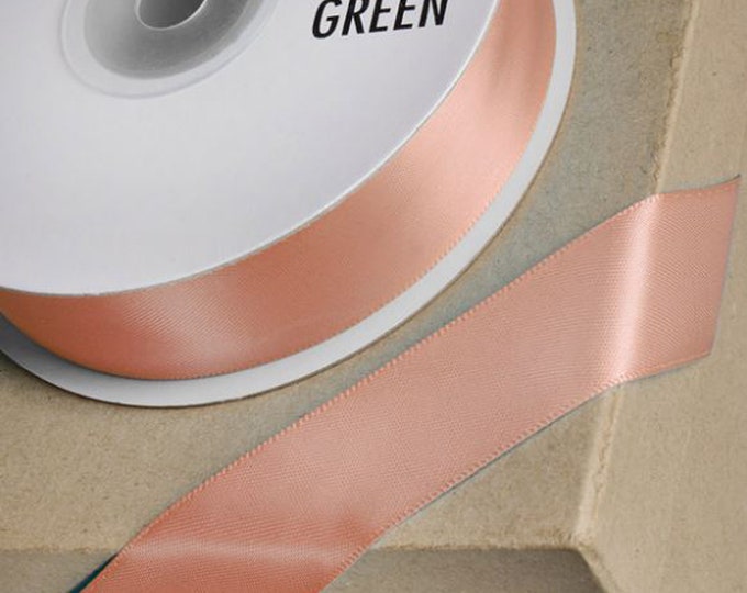 Rose GOLD DOUBLE SIDED satin ribbon full 25 meter reel ideal for decorating wedding party, gifts or crafts 3mm 6mm 10mm 15mm 23mm