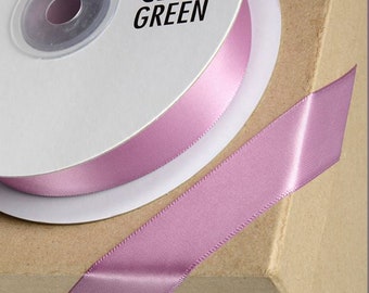 6mm LILAC pink DOUBLE SIDED satin ribbon full 25 x 6mm meter reel ideal for decorating wedding party, gifts or crafts