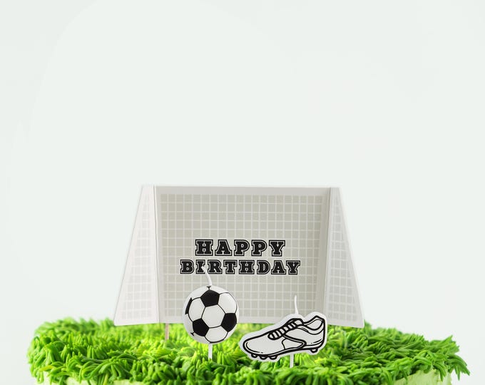 Football Birthday Cake Topper Decoration Ball & Football boot Candles Decorations Football Party decoration set