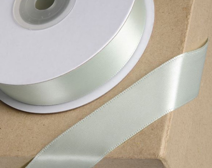 SAGE green DOUBLE SIDED satin ribbon full 25 meter reel ideal for coronation decorating wedding party venue 3mm 6mm 10mm 15mm 23mm 38mm