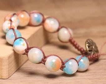 Peach Jasper Bracelet 10mm Natural Gemstone Beads for Grounding, Calmness, and Emotional Strength Handcrafted Healing Jewellery Gift