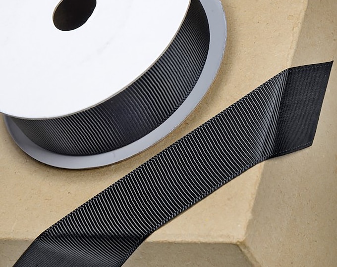 10mm GROSGRAIN BLACK ribbed ribbon full 10M x 10mm meter reel ideal for decorating wedding party, gifts or crafts
