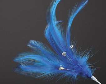 Royal Blue 20pcs Rooster Coque Tail Feathers for Crafting