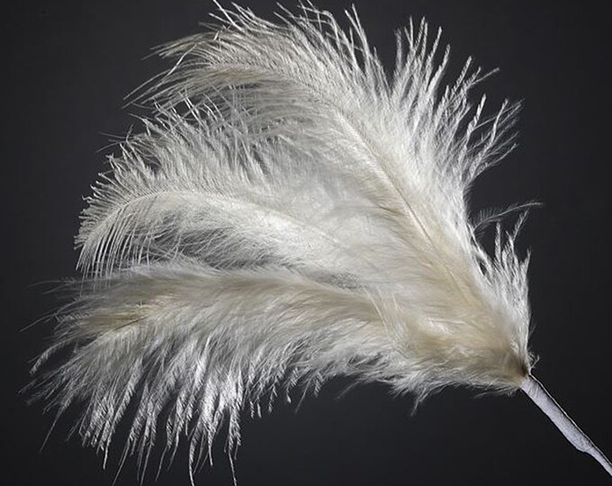 18 IVORY real FEATHER spray. Each spray has 3 feathers great for crafting, hatmaking, wedding hair, floral decorations and bouquets