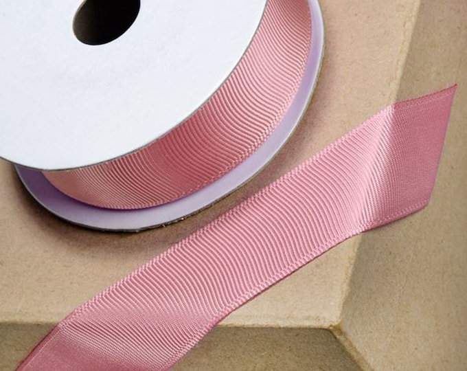 DUSKY PINK GROSGRAIN ribbed ribbon full 10M x meter reels ideal for decorating wedding party, gifts or crafts 10mm 16mm 25mm 38mm