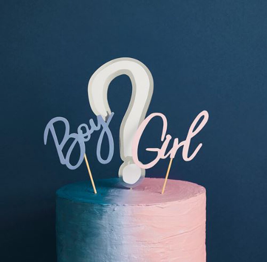 GENDER REVEAL CAKE Topper to Add Style to Your Gender Party or - Etsy UK
