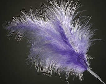 18 LILAC PURPLE real FEATHER spray. Each spray has 3 feathers great for crafting, hatmaking, wedding hair, floral decorations and bouquets