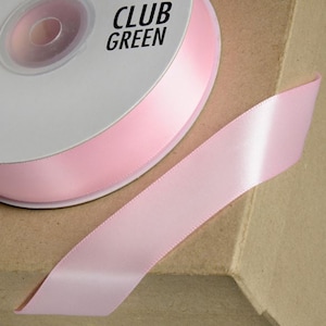 PINK DOUBLE SIDED satin ribbon full 25 meter reel ideal for decorating wedding party, gifts or crafts 3mm 6mm 10mm 15mm 23mm