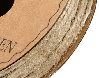 Natural brownHESSIAN burlap coloured STRING full reel 10m x 2mm ribbon  gifts or crafts Great for christmas decorating and hanging baubles