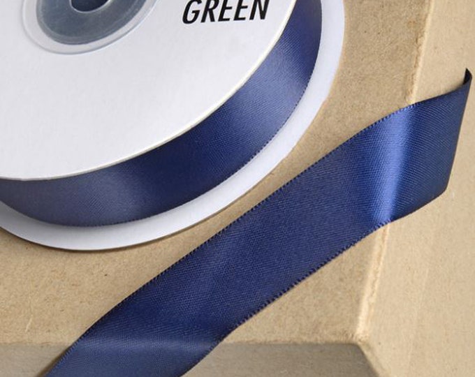 Navy blue DOUBLE SIDED satin ribbon full 25 meter reel ideal for decorating wedding party, gifts or crafts 3mm 6mm 10mm 15mm 23mm