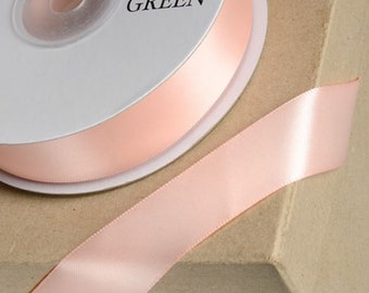 Free Postage! PEACH DOUBLE SIDED satin ribbon full 25 meter reel ideal for decorating wedding party, gifts or crafts 3mm 6mm 10mm 15mm 23mm