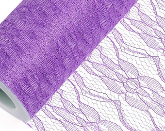150mm x 10m LILAC purple LACE net on a roll great for crafting, hatmaking, wedding hair, floral decorations and bouquets
