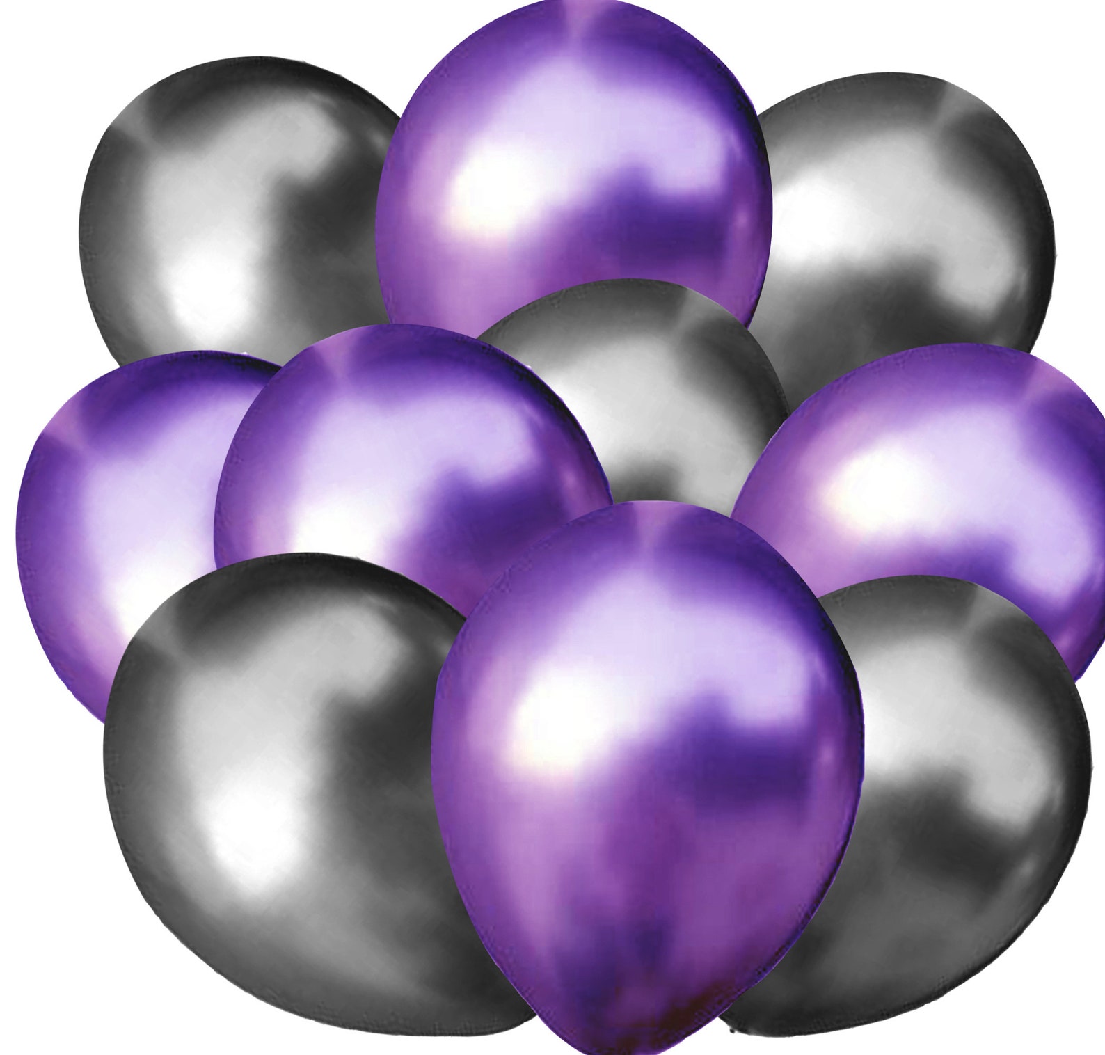 10 pack of black & purple metallic balloons 5 metallic black Etsy
