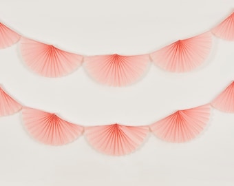 PINK FAN GARLAND in gorgeous pink venue garland 2 m birthday, hen or princess party in length also a great decoration for an anniversary