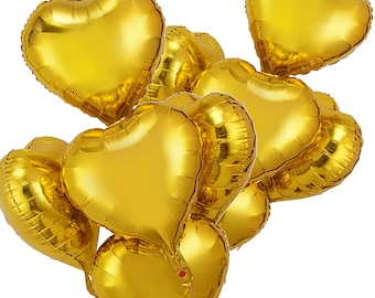 EXTRA LARGE. GOLD foil heart balloons. Fabulous for a birthday party aniiversary celebration or valentines day. venue table decoration