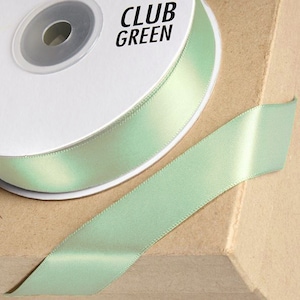 MINT groen DUBBELZIJDIG satijnen lint volledige 25 meter spoel ideaal voor het versieren van een bruiloftsfeest, geschenken of ambachten 3mm 6mm 10mm 15mm 23mm