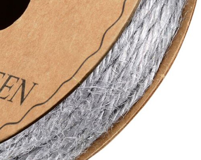 Grey gray HESSIAN burlap coloured STRING full reel 10m x 2mm ribbon  gifts or crafts Great for christmas decorating and hanging baubles