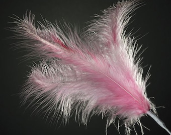 18 PINK real FEATHER spray. Each spray has 3 feathers great for crafting, hatmaking, wedding hair, floral decorations and bouquets