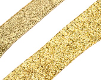 GOLD LUREX RIBBON full 25 meter reel ideal for decorating wedding party, gifts or crafts 12mm 25mm