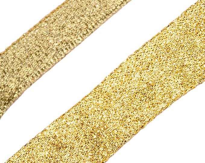GOLD LUREX RIBBON full 25 meter reel ideal for decorating wedding party, gifts or crafts 12mm 25mm