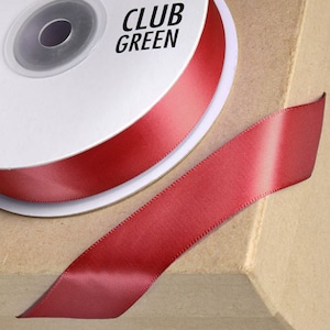 Ruban de satin DOUBLE face ROUGE RUBIS, bobine de 25 mètres, idéal pour décorer une fête de mariage, des cadeaux ou des travaux manuels 3 mm 6 mm 10 mm 15 mm 23 mm 38 mm