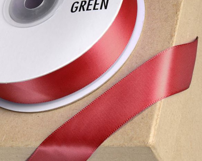RUBY RED DOUBLE sided satin ribbon full 25 meter reel ideal for decorating wedding party, gifts or crafts 3mm 6mm 10mm 15mm 23mm 38mm