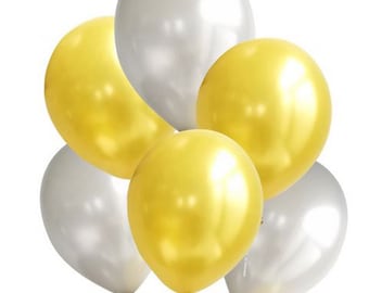 10 pack of gold & silver metallic balloons 5 metallic gold and 5 metallic silver balloons new years party, halloween