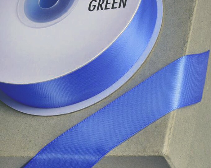 CORNFLOWER DOUBLE SIDED satin ribbon full 25 meter reel ideal for decorating wedding or party, gifts or crafts 3mm 6mm 10mm 15mm 23mm