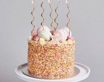 HOOTYBALLOO 12 GOLD CURLY candles come with holders birthday party cake silver wedding anniversary. 18th 21st 25th 40th 50th 60th birthday