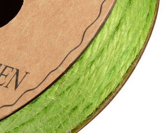 Lime green HESSIAN burlap coloured STRING full reel 10m x 2mm ribbon  gifts or crafts Great for christmas decorating and hanging baubles