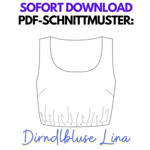 Dirndlblouse sewing pattern LINA | NO ebook | advanced | PDF download A4/A0 | sizes 34-48
