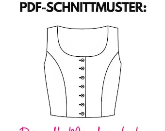 Dirndl top sewing pattern LOLA | NO Ebook | advanced | PDF download A4/A0 | sizes 34-48
