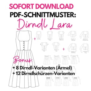 Dirndl sewing pattern LARA | NO Ebook | advanced | PDF download A4/A0 | sizes 34-48