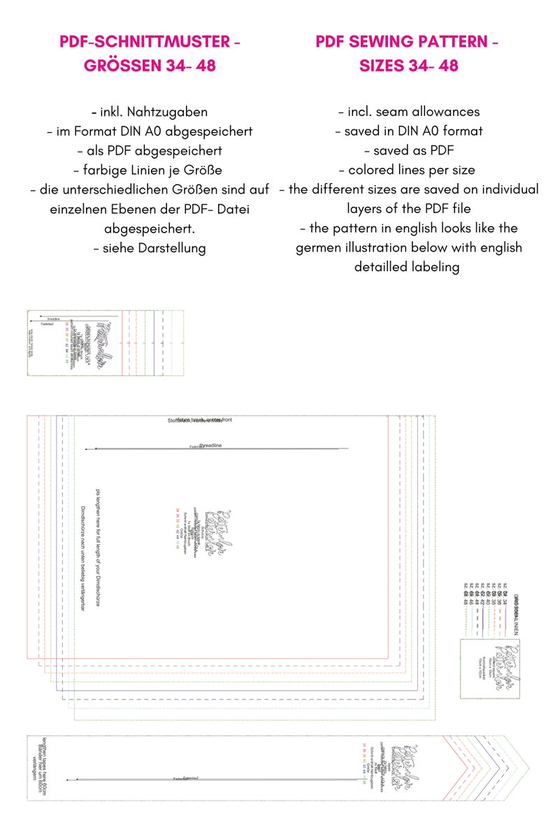 Digitales Schnittmuster Dirndlschürze gerüscht, Ebook PDF Download Bild 8