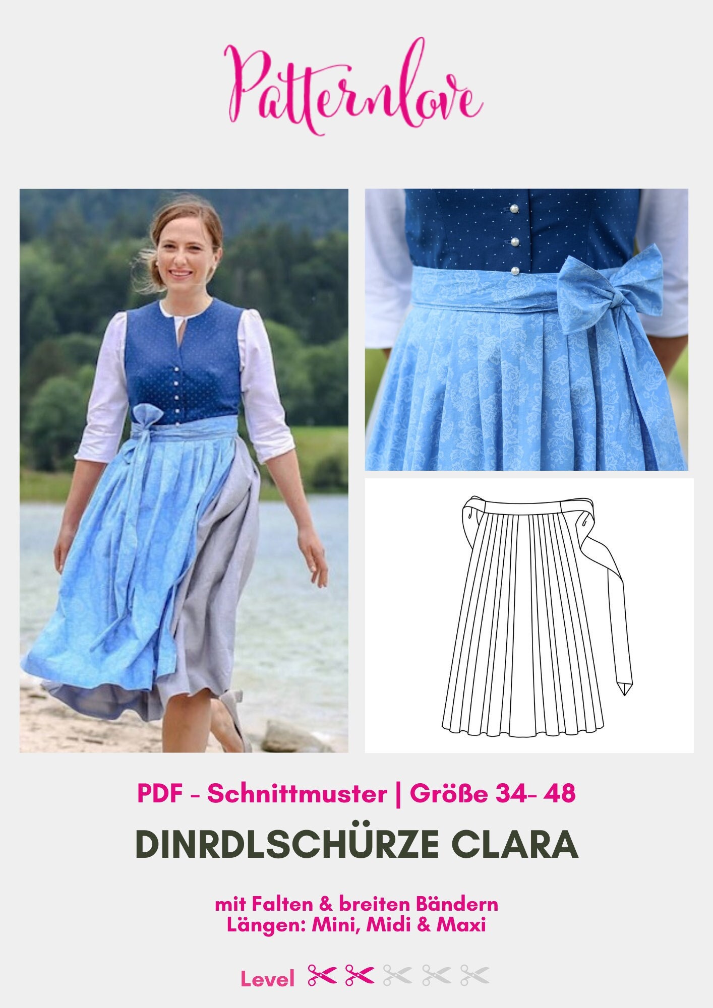 Dirndl Pattern Dirndl Apron Sewing Pattern Austrian Dress - Etsy