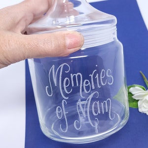 Personalised Memories Jar: Hand Engraved Memorial Gift
