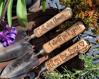 Personalised Garden Tool Set for Dad: Stainless Steel and Hardwood