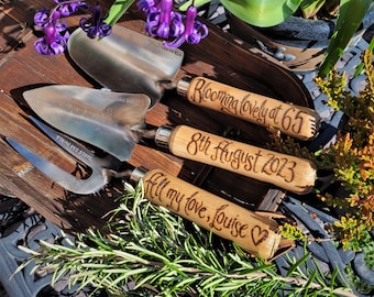 Garden Tools personalised for 30th 40th, 45th, 50th, 55th, 60th, 65th, 70th, 75th, 80, 85 90 95 Gardening Present Birthday Gift for Gardener