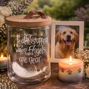 Personalised Pet Memorial Jar: Engraved Keepsake for Ashes or Feathers