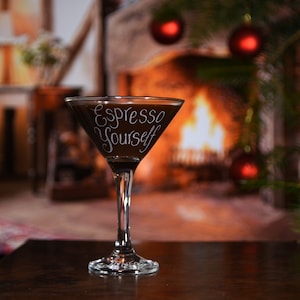 Martini Glass Gift, Espresso Yourself Personalised Espresso Martini Cocktail Glass, Custom Gift Present, Hen Night Gift image 5