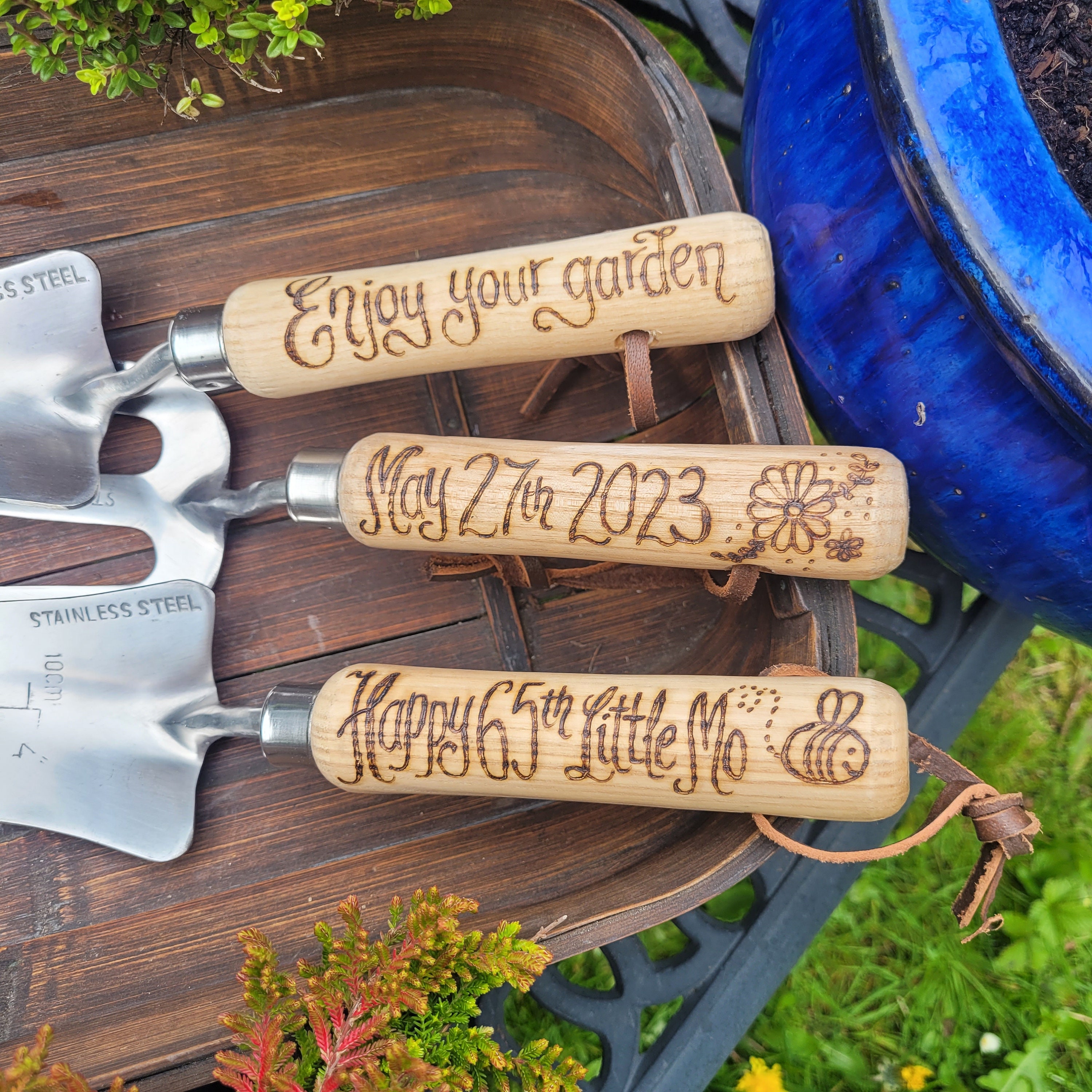 Garden Tools personalised for 30th 40th, 45th, 50th, 55, 60, 65, 70, 75, 80, 85 90 95 Gardening Present Birthday Gift for Gardener