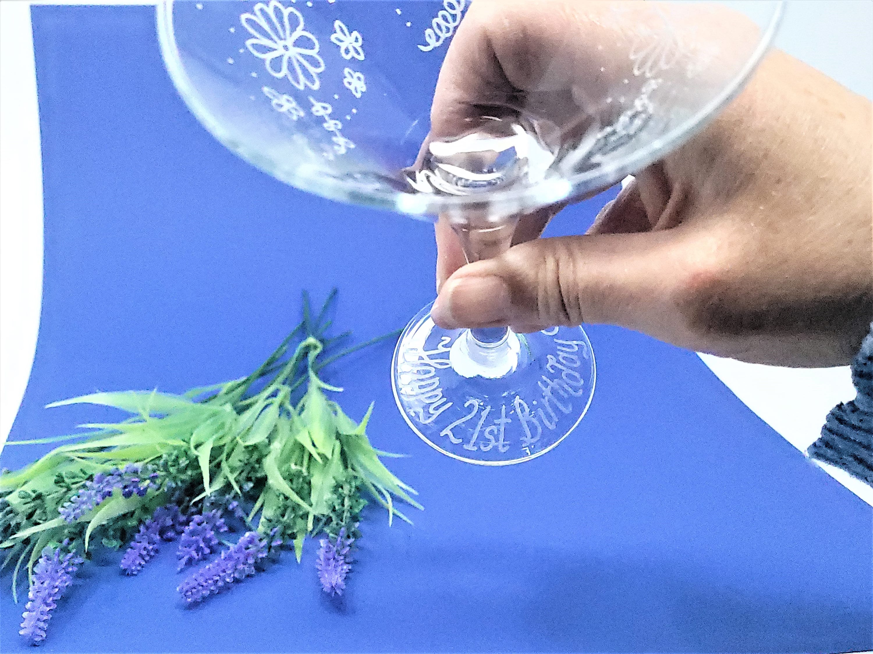 Personalised Cosmo Glass: Hand Engraved Design, Cosmopolitan 