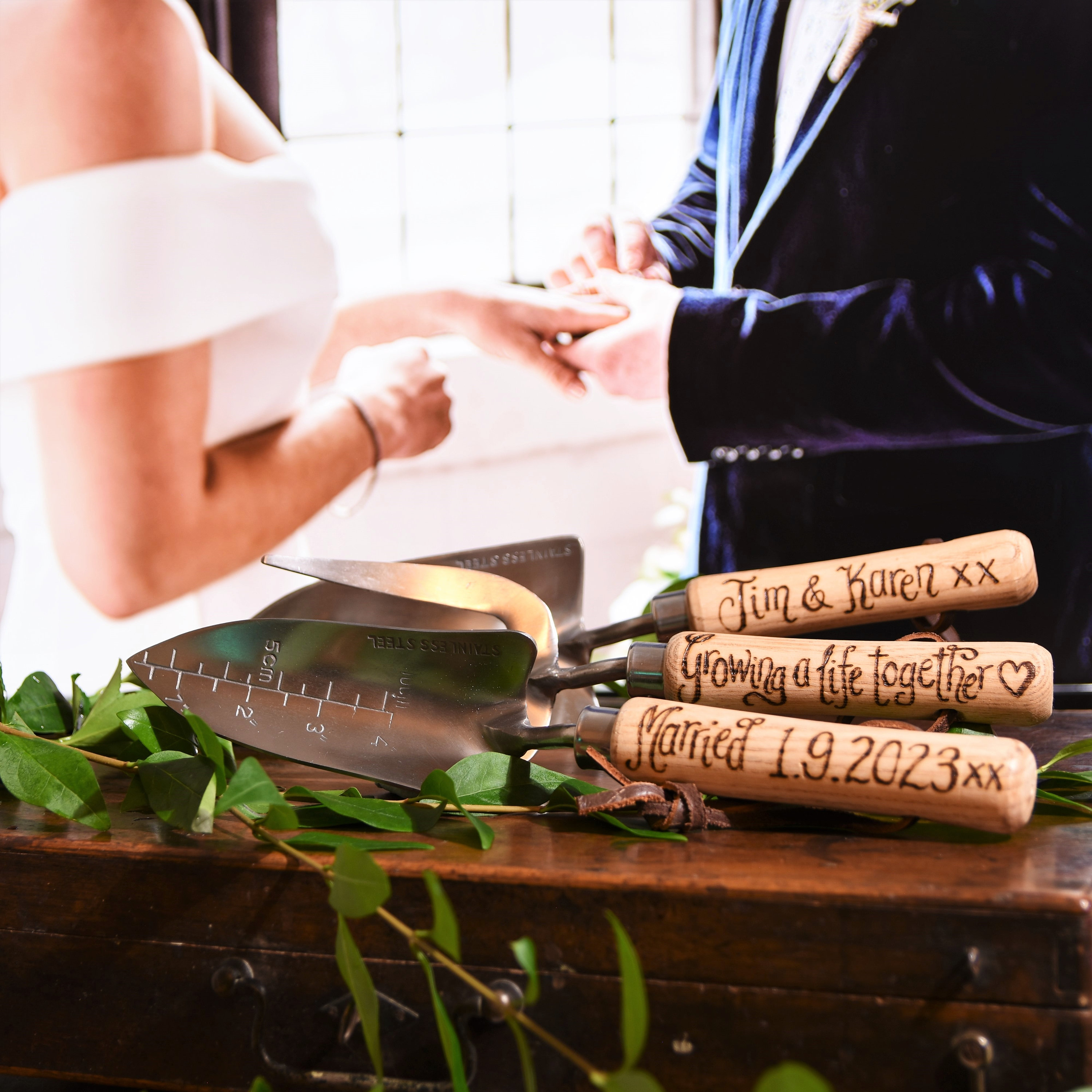 Couples Garden Tools, Personalised for Wedding, Engagement, Betrothal, Anniversary - perfect for couple who love their gardening custom gift